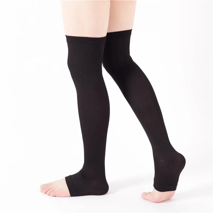 

2023 Compression Socks Blood Circulation Promotion Slimming Sport Socks Anti-Fatigue Comfortable Solid Long over knee Socks