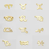 

Free Shipping Best Selling Wholesale Custom Gold Plated Stainless Steel Zodiac Charm For Jewelry Making