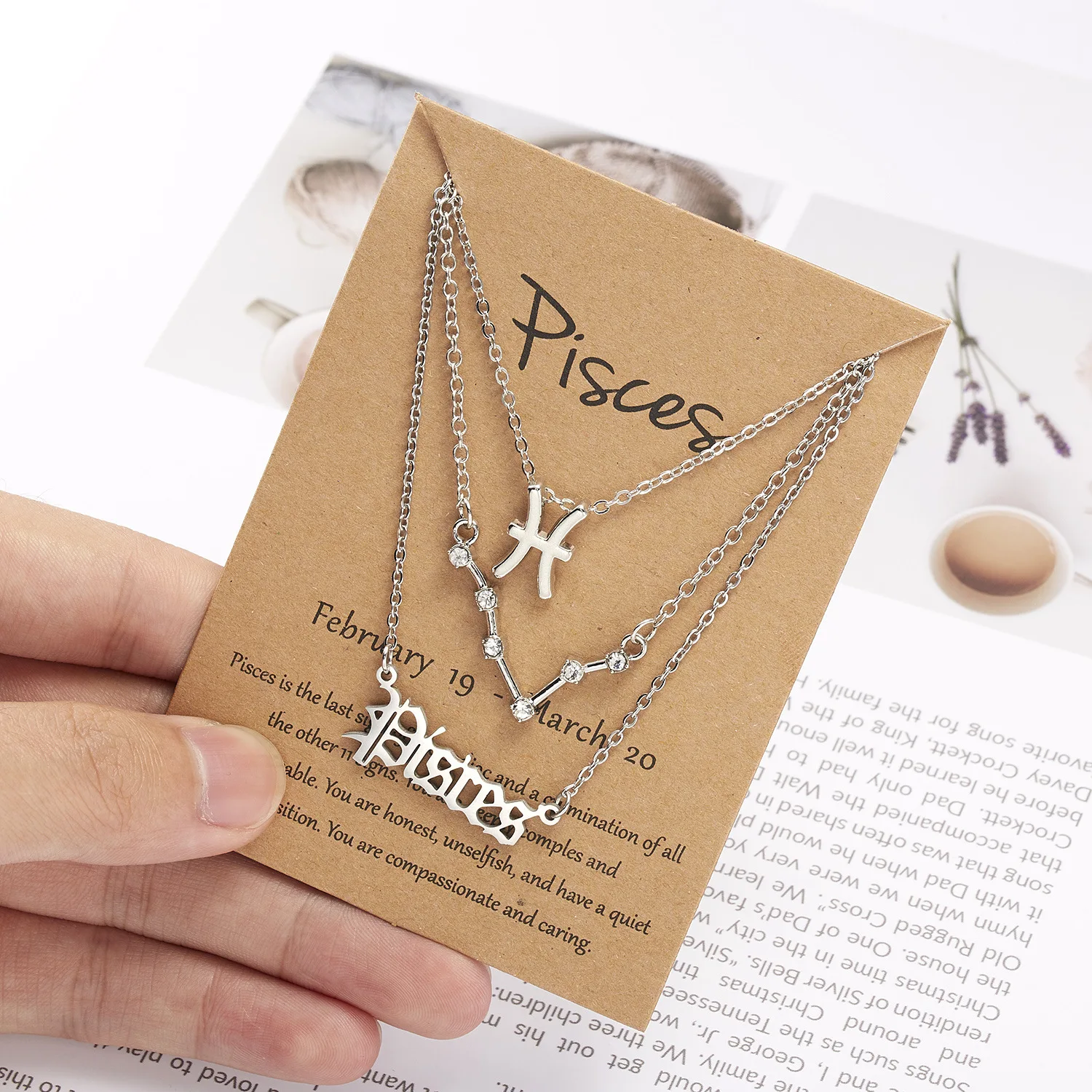 

2023 New Arrival Female Elegant 12 Zodiac Sign Necklace Pendants Charm Gold Chain Choker Astrology Horoscope Necklaces with Card