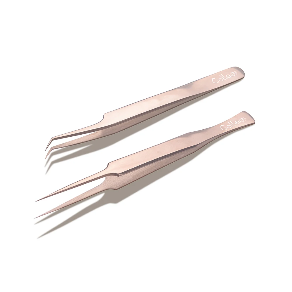 

Gollee Rose Gold Eyelash Extention Tweezer Volume Private label Lash Tweezer Set Eyelash Extention Tweezer