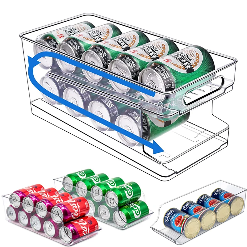 

High-quality rolling soda can organizer for refrigerator manufacturer2 pack fridge soda can organizer for refrigerator