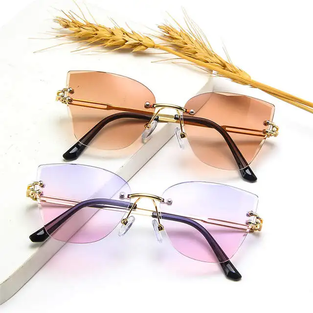 

Vintage Rhombic Womens Sunglasses 2021 New Trendy Cat Eye Eyewear For Female UV400 Designer Famous Brands Sun Glasses