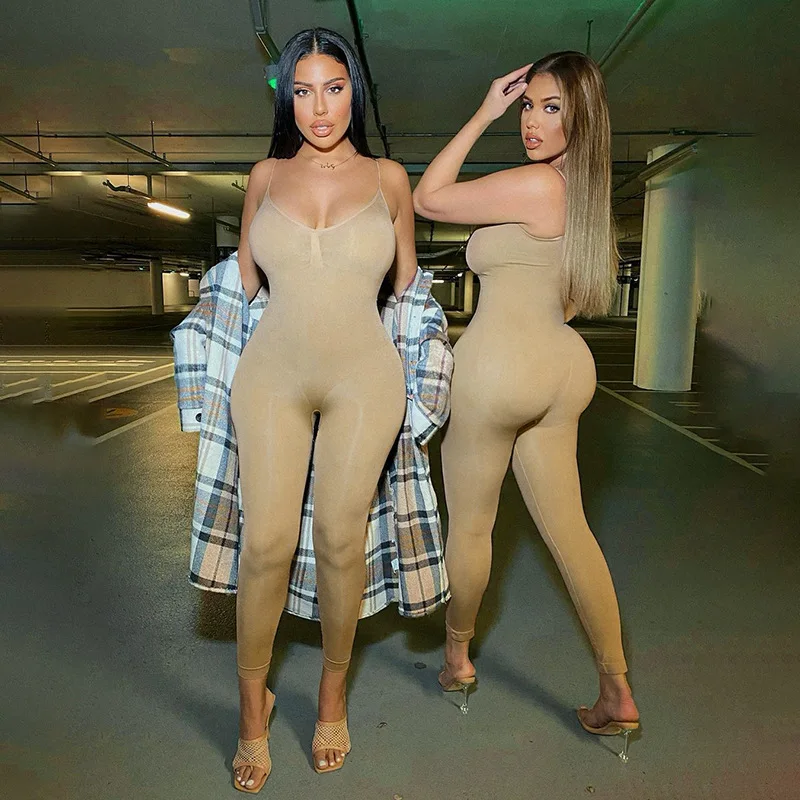 

2021 New Suspender Jumpsuit Women Romper v-Neck Jumpsuits Active wear One Piece Fitness Sexy Backless Jumpsuit