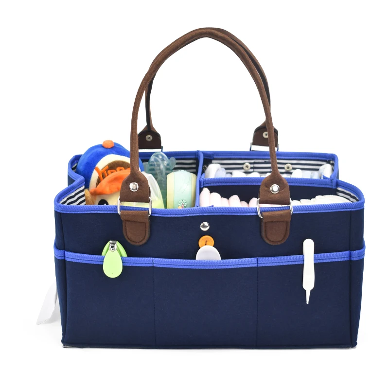 

Newest style premium high capacity new product Bestselling Multi functional felt diaper caddy, Customized colors