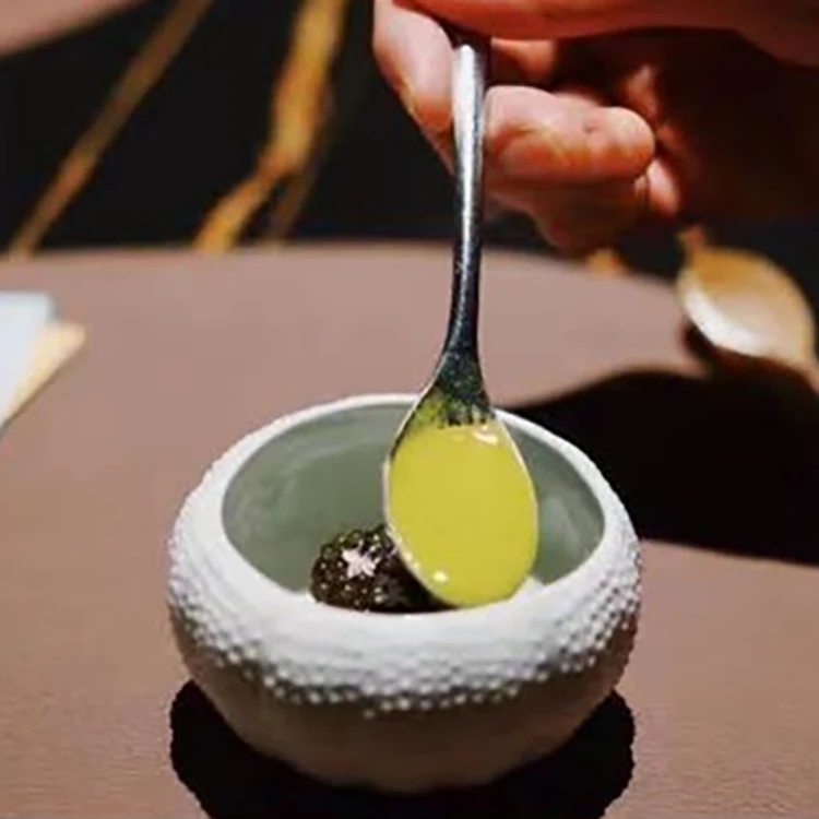 

Round Ceramics Small 2 and 3 inch sea urchin bowl ice cream bowl 5 star hotel sea food caviar round bowl wholesale