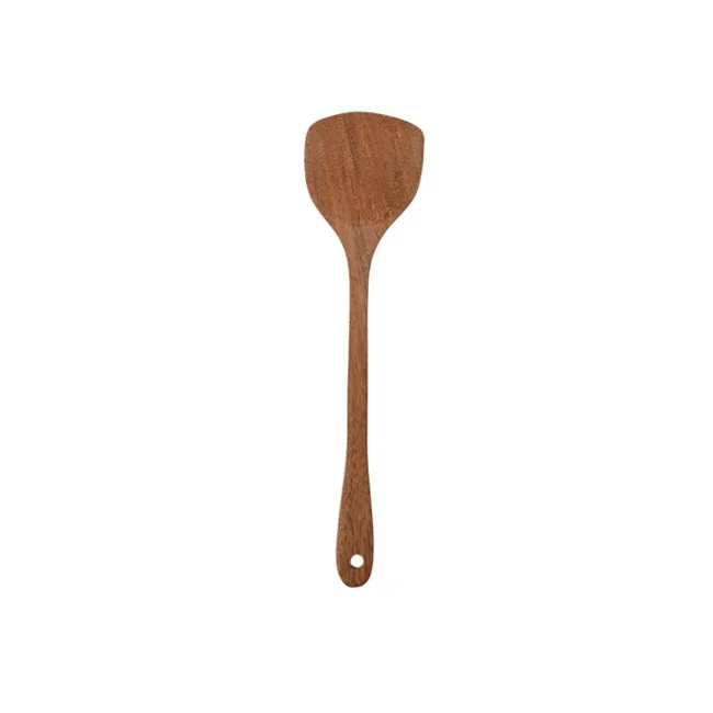 

Good Quality Non-Stick Round Handle Wok Shovel Wood Kitchen Spatula