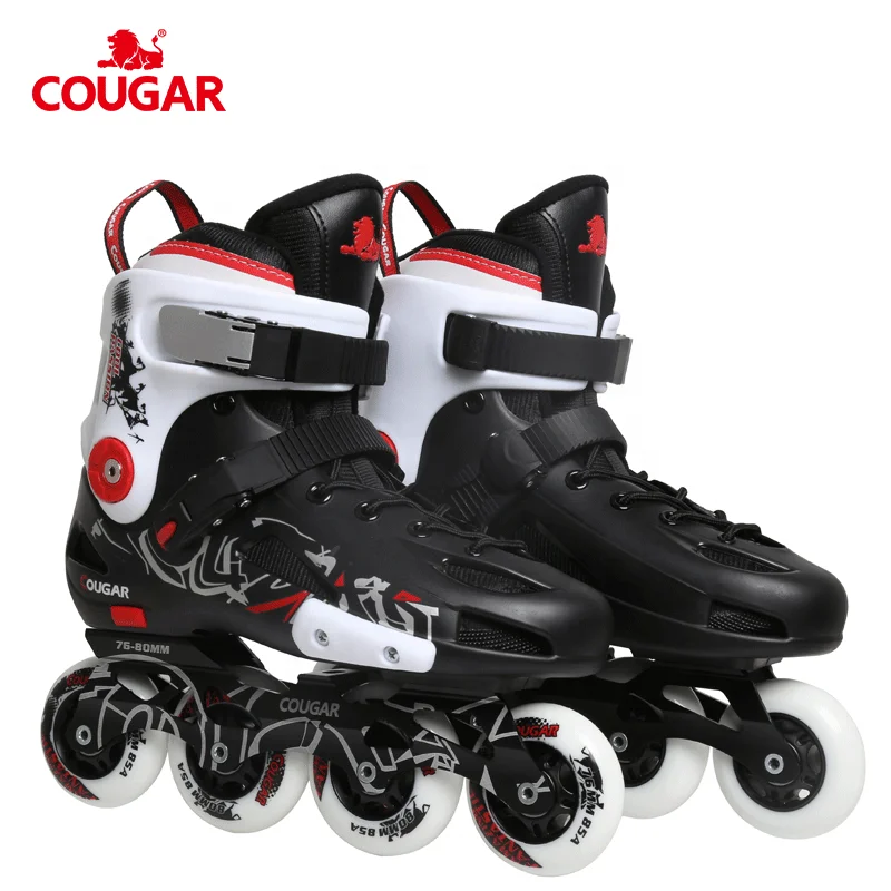 

Popular Cougar Detachable Slalom Inline Skates Pu 82A Wheels, Black green;/black white/red