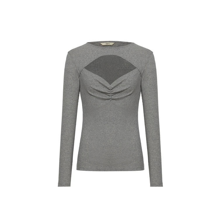 

New listing 2021 spring autumn comfortable fabric fall sexy tops for women 2021 hollow out designer shirts for women