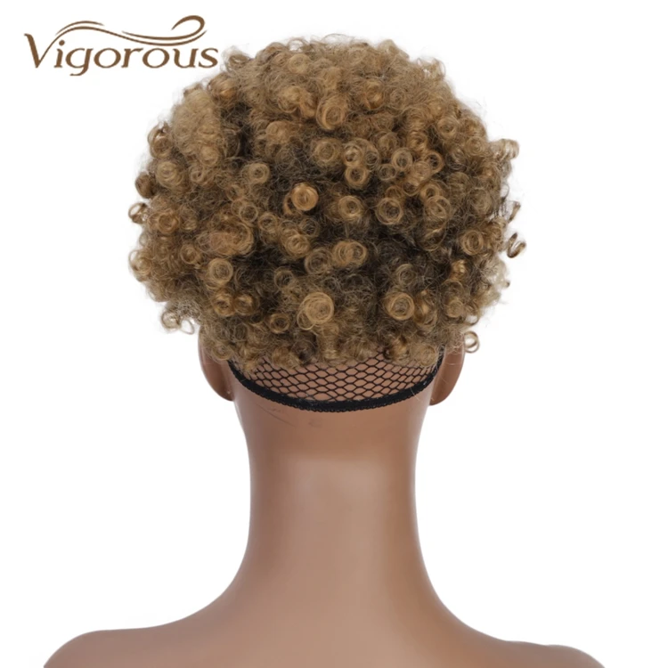 Vigorous New Design Best Selling Short Fluffy Elastic Hairpiece With