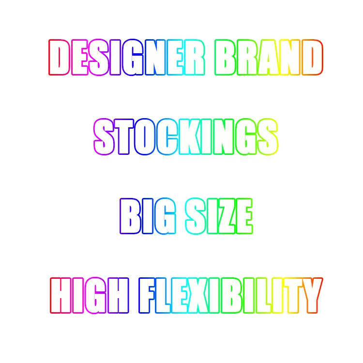 

Black Brand Logo Letter Print Diamond Rhinestone Shinning Tattoo Print Letter Thin Silk Pantyhose