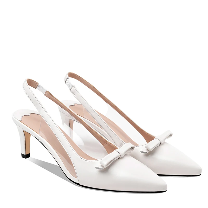 

WETKISS Cheap Wholesale Clear PVC Slingback Pumps Designer White Bridal Shoes Low Heel Bridal Wedding Shoes with Bow Knot, White, pink, black
