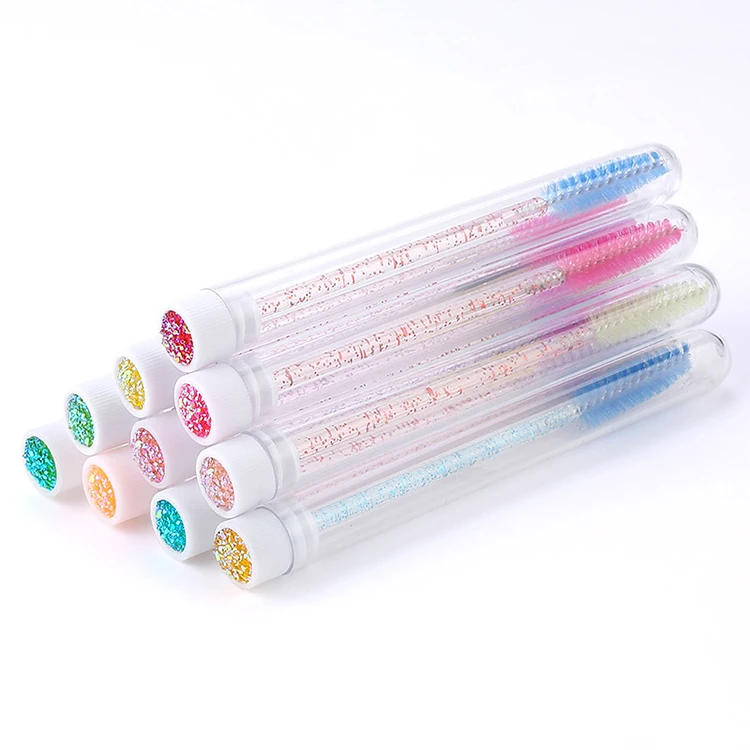 

Best seller luxury multi color cleaning mascara eyelash eyebrow brush with tube and comb, Mixed color