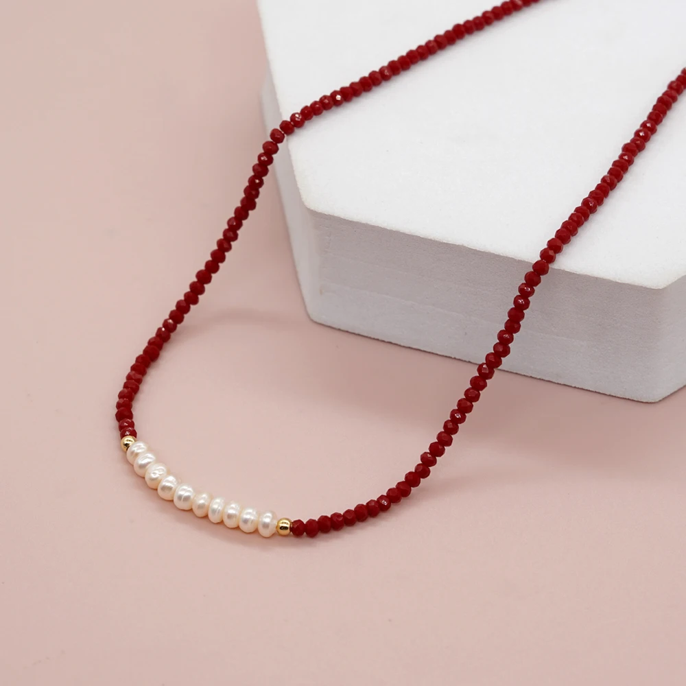 

Go2boho Temperament Crystal Freshwater Pearl Necklace Choker Beaded Handmade Summer Clavicle Chain Fashion Jewelry For Women