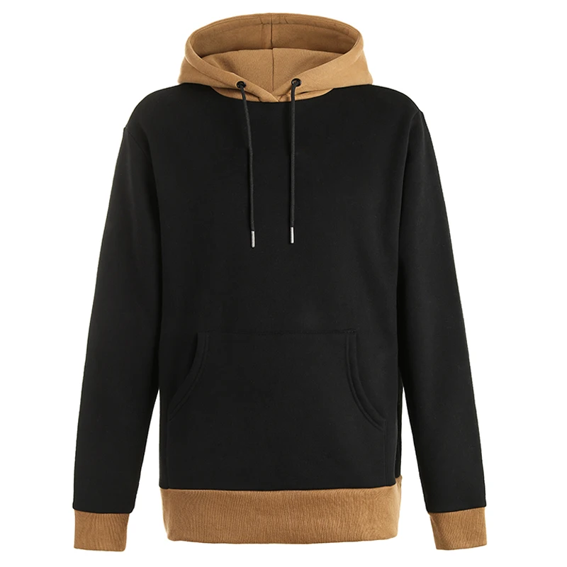 Wholesale Plain Black Mens Hoodie Hoody slim Fit High End Casual  Custom Hoodies