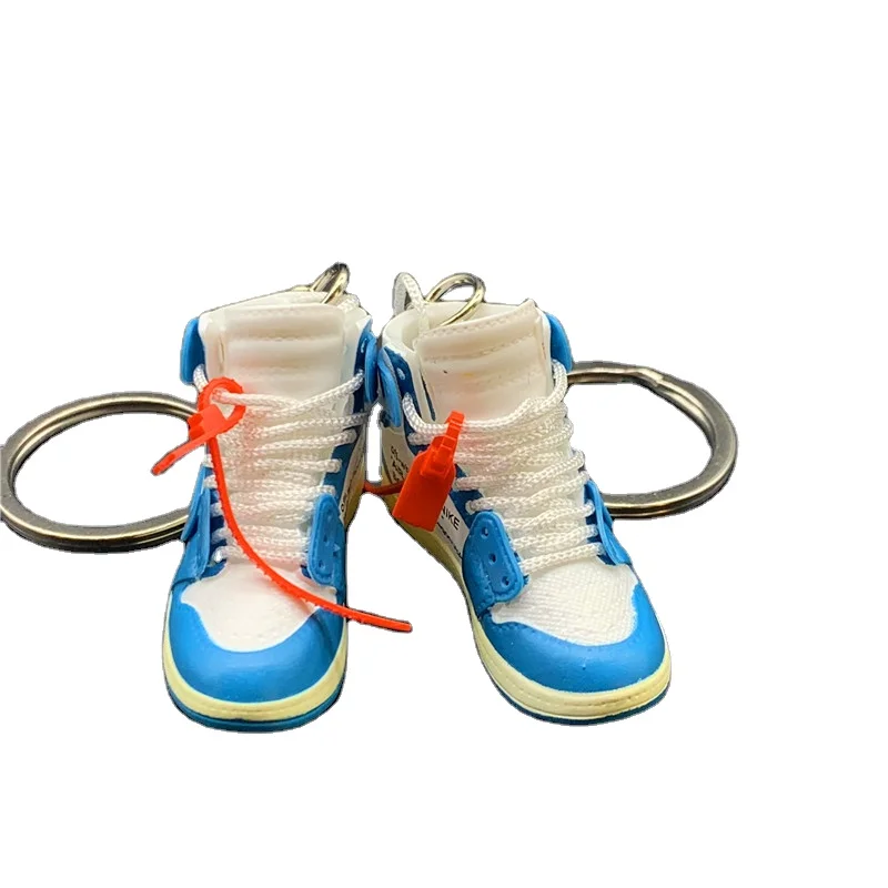 

dropshipping cheap 3D aj 1s OW unc chicago sneaker fans collection keychain with box