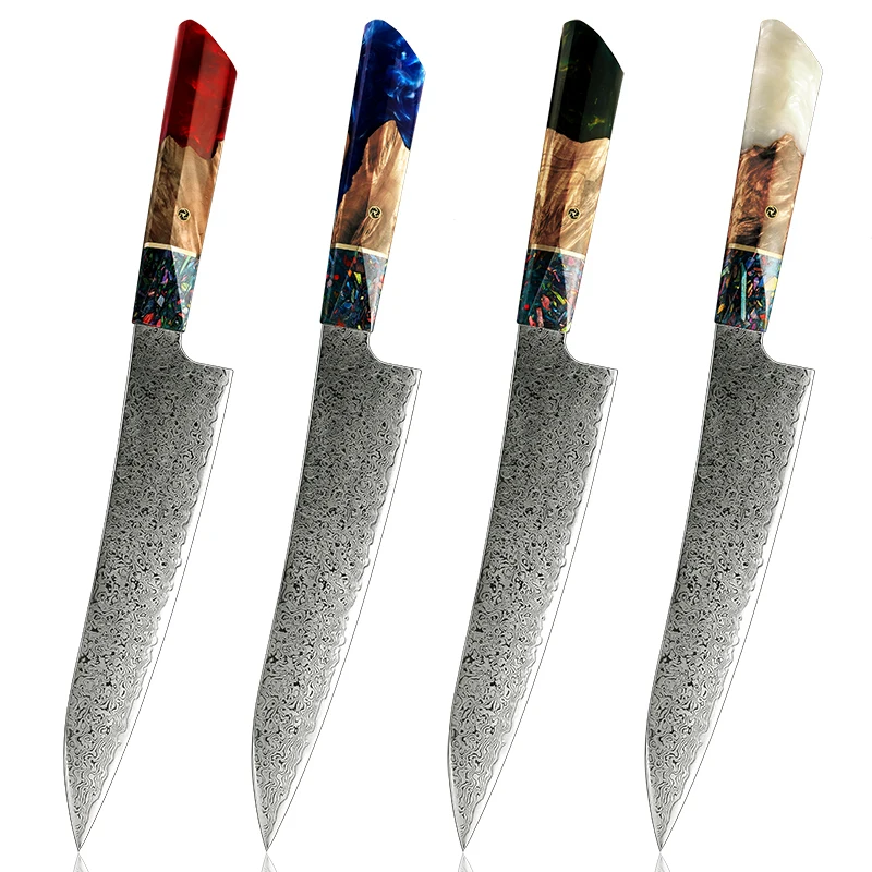 

Damascus 8.5 Inch VG10 Japanese Knives Set Cooking Tool Slicing Sushi Knife Butcher Best Gift Box Chef Kitchen Knives