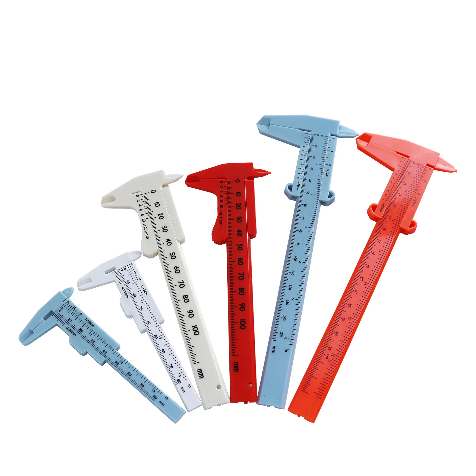 

High Quality Multi-Measuring Mini Plastic Caliper Vernier Caliper Double Scale Sliding for Student Office Jewelers