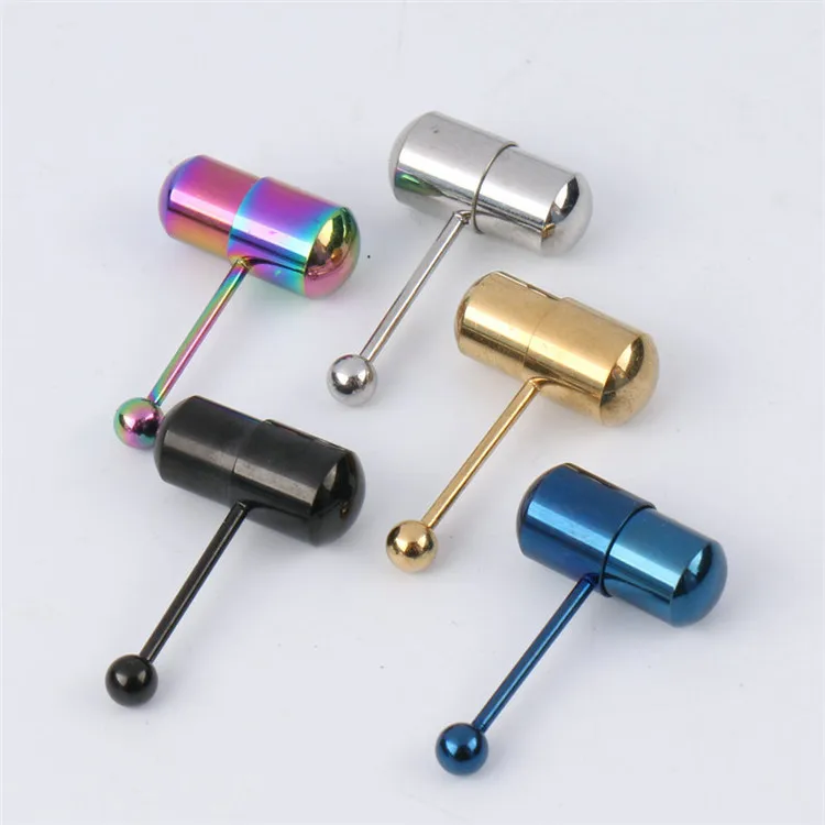 

Hot sale vibrating tongue nail beautifully electroplated stainless steel body piercing jewelry vibrating tongue ring, Picture shows