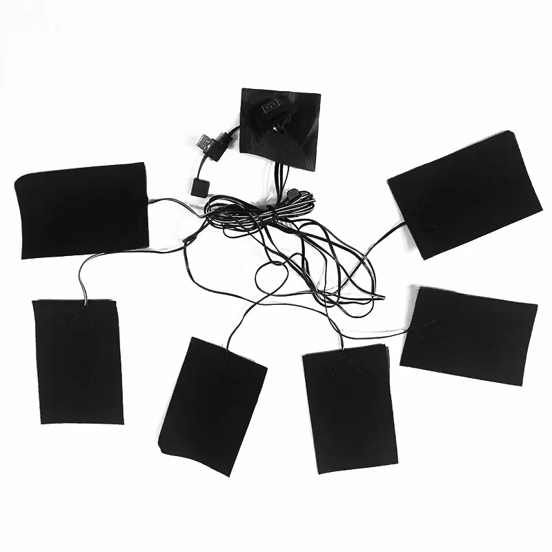 Wholesale USB Electric Vest Jackets Clothes Graphene Heating Material Five Pads Plate Sheet Heated Heaters for Outdoor Use USB