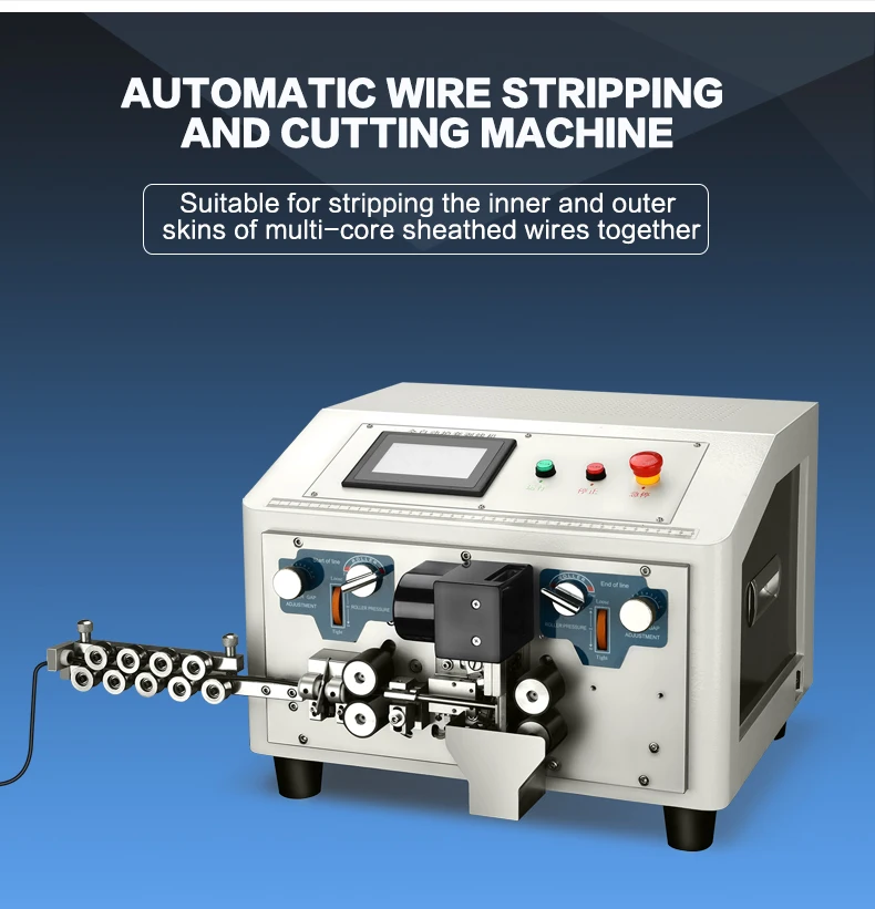 Fully Automatic Multi Core Wire Stripping Machine Round Sheathed Wire