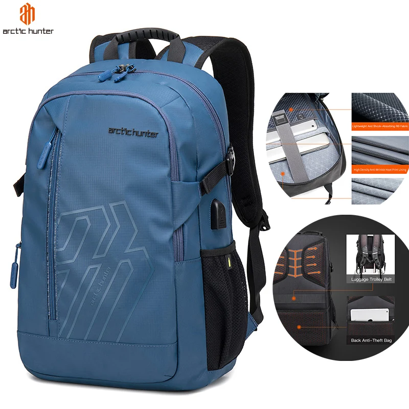 

Backpack Custom Mochila Men Business Computer Bag RFID Backpack Laptop USB Laptop Rucksack Multifunction Backpacks bag, Black/blue/light grey/orange