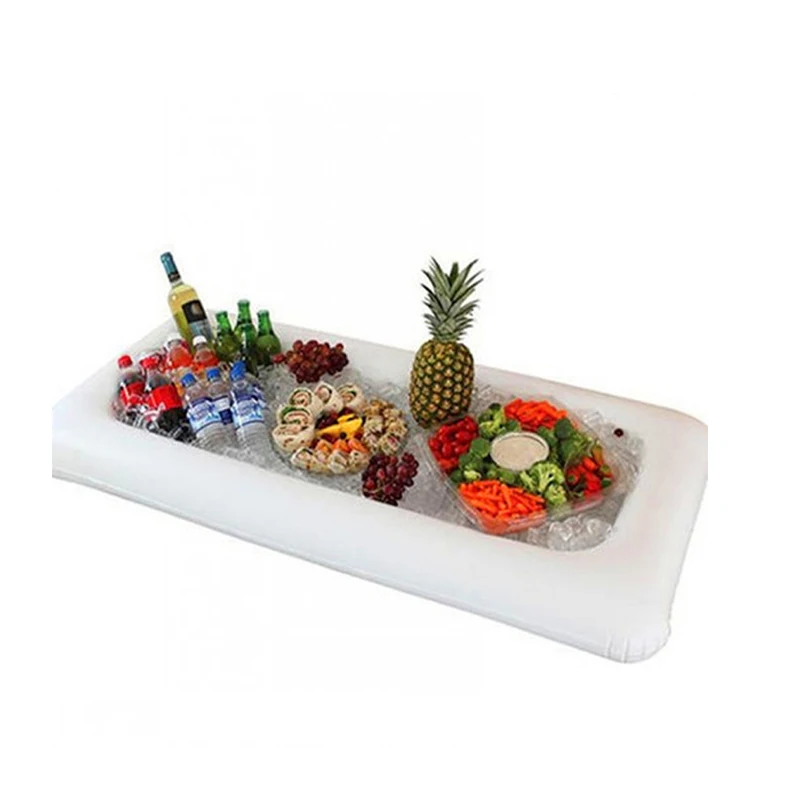 

Inflatable Cooler Ice Buffet Salad Serving Bar Trays for Indoor Outdoor Summer Beach Luau Party Picnic Pool Party, As shown