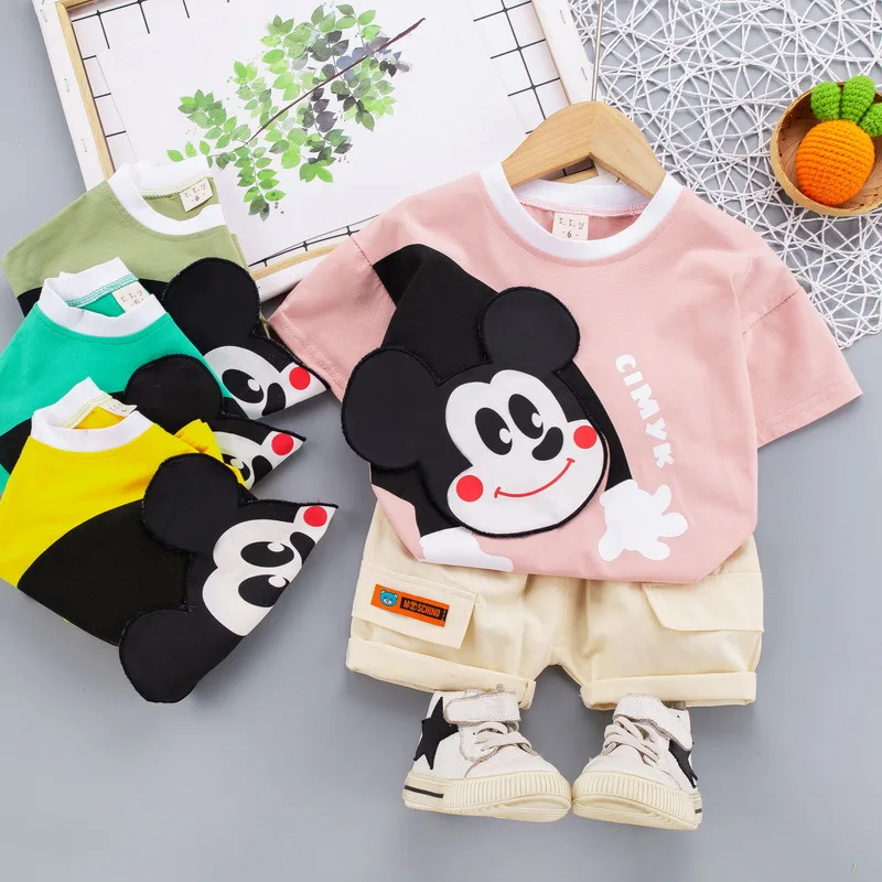 

Summer Baby Boys Clothes Sets Children Clothing ForBoys and Girls Short Sleeve Cartoon Shirts Short Pants Tracksuit Kids Suits