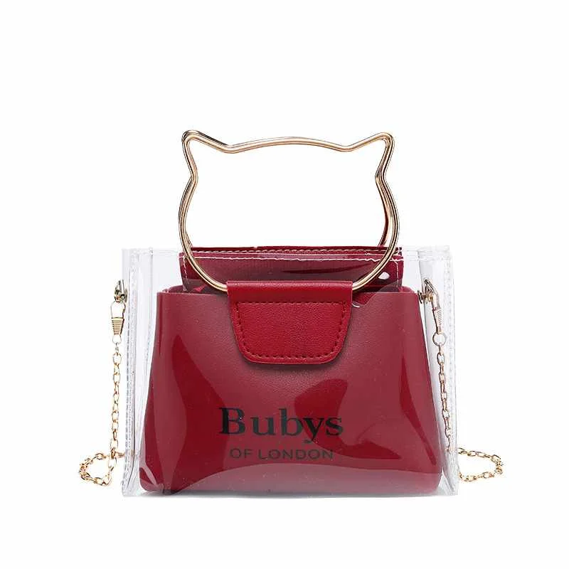 

2021 women han mini spring rainbow jelly bags with chain