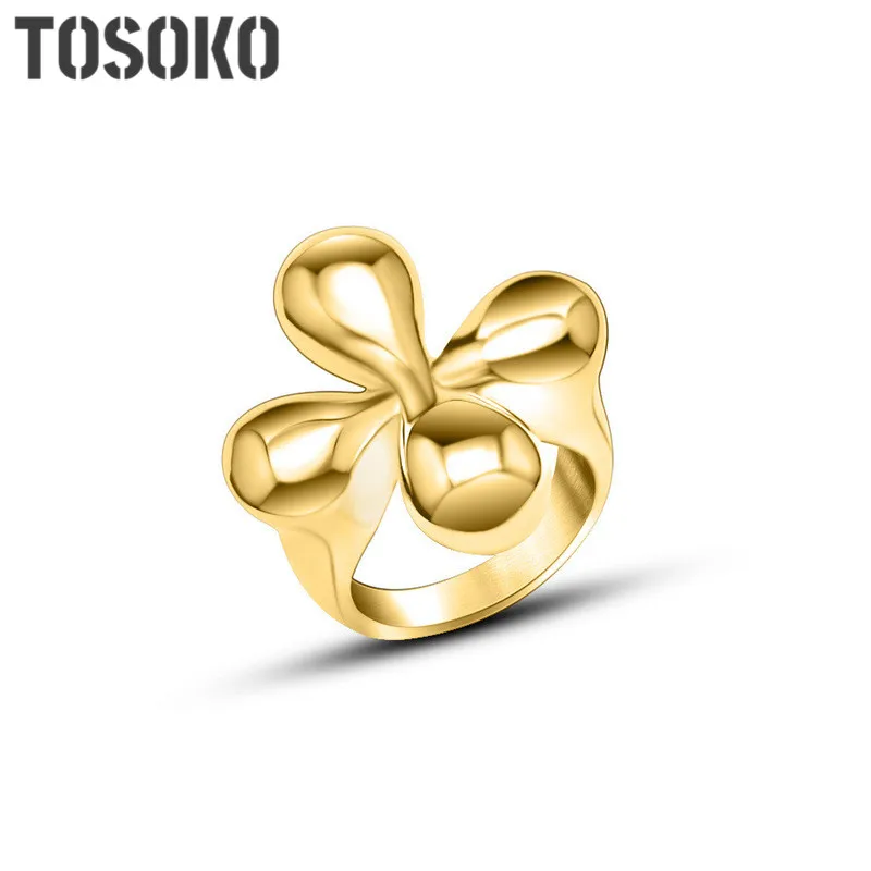 

Stainless Steel Jewelry Retro Three-Dimensional Flower Ring Women's Exaggerated Hip-Hop Ring BSA068