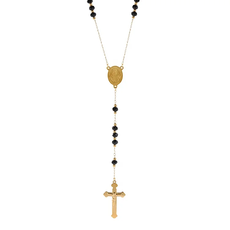 

Stainless steel Necklace for women Rosary Madonna Coin Necklaces Pendants religious christian products, Gold