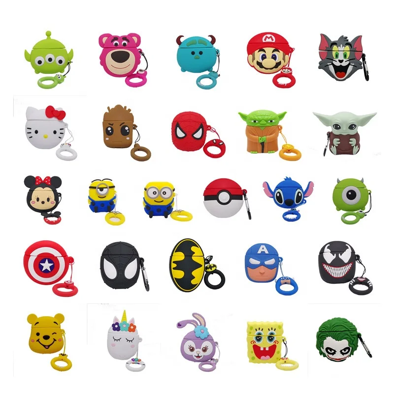 

300+ Pattern 3D Cartoon Soft Silicone Earphone Bag for Apple Airpods Case Cover for Airpods Pro Charging Box Protector