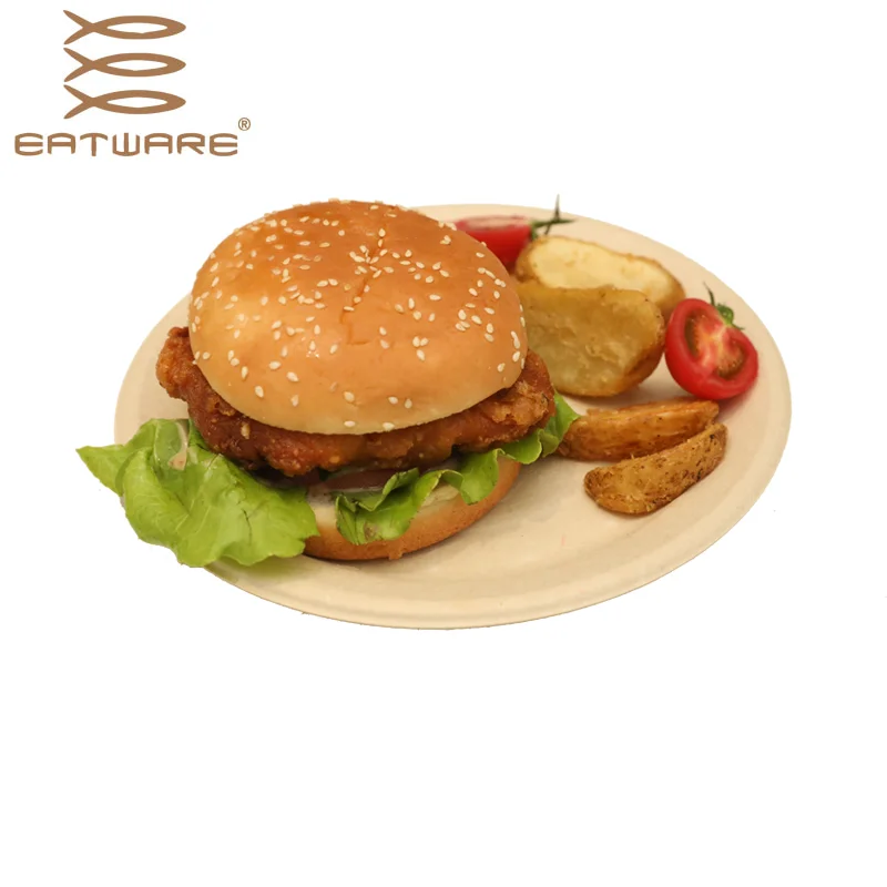 

10 Inch High Quality Biodegradable Wooden Plates, Brown