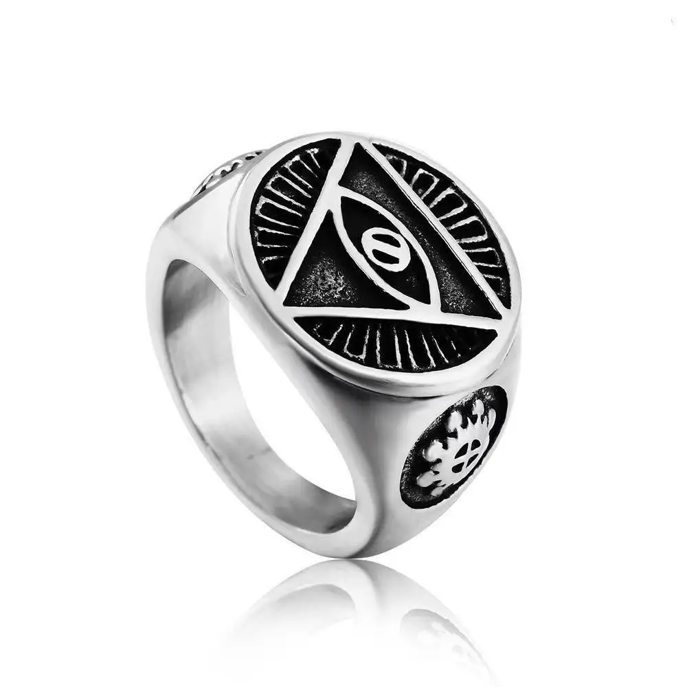 

Men's personalized hand decoration devil's eye titanium steel ring retro jewelry wholesale trendy men's eye ring