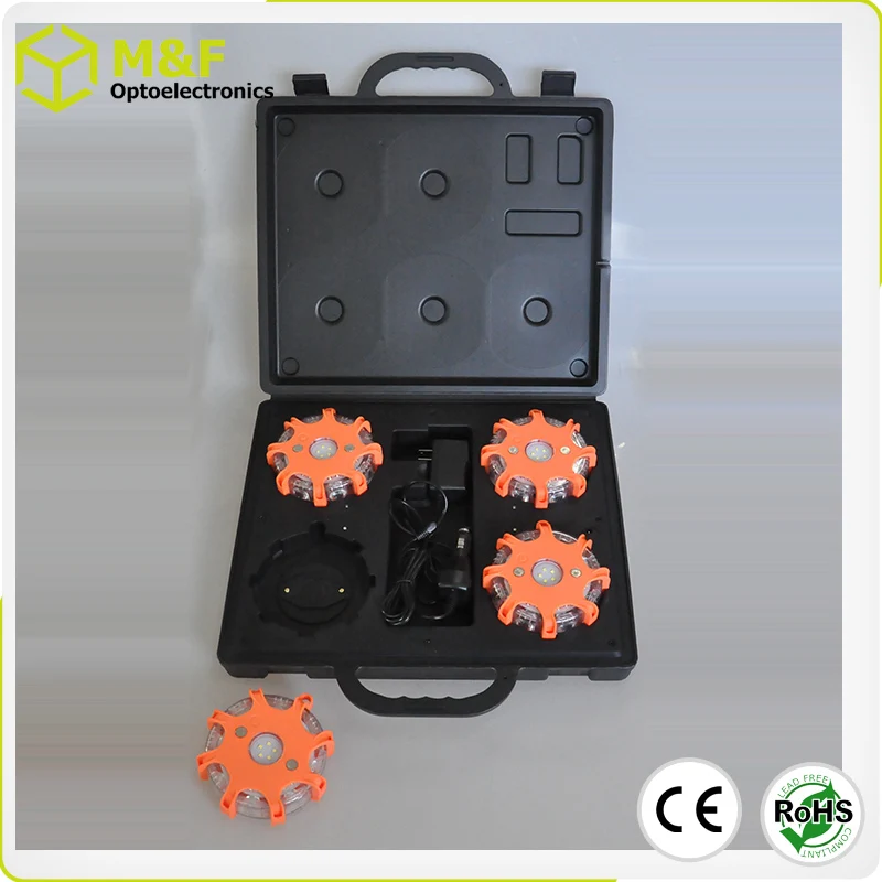 
Wireless Connection Rechargeable Plastic Led Emergency Signal Beacon Set Traffic Warning Light 