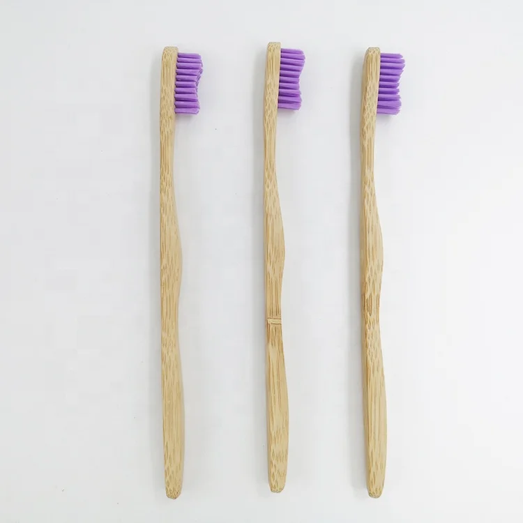

bamboo toothbrush 100% organic with bent handle and wavy bristles