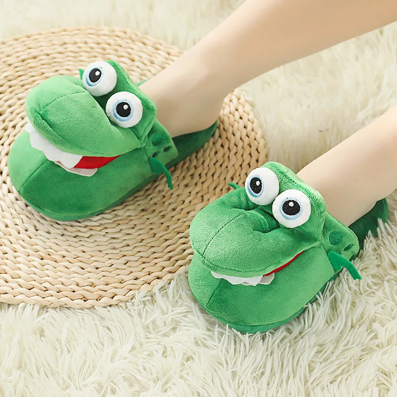 

Crocodile Soft Toy Slippers With Open Mouth Dancing Spoof Dinosaur Cotton Shoes