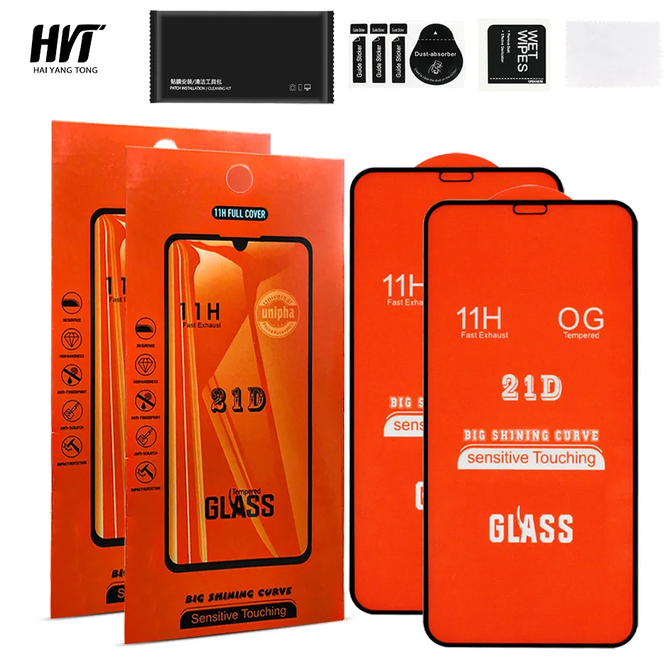 

21d Micas Vidrio Templado Para Celular Protector De Pantalla 2.5d Full Cover 9h 21d Tempered Glass For Redmi Note 8 For Tecno