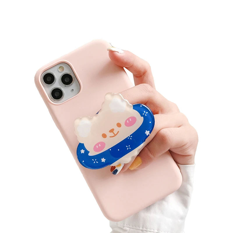 

Source Factory High Quality Acrylic Mobile Phone Holder With Cute Design Phone Stand Cell Phone Grip Socket Custom Logo, Black / white / custom
