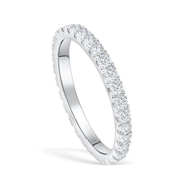 

Sterling Silver CZ Simulated Diamond Stackable Ring Eternity thin Band rings