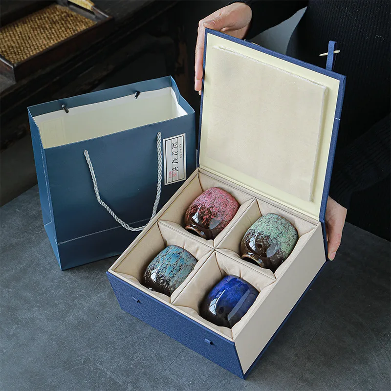 

150ml Fancy Tea Cup Set with Gift Box Espresso Coffee Cups Set Wholesale Beer Mug Tea glass Whiskey Glass Ceramic Cup Set, 9 colours for your choice