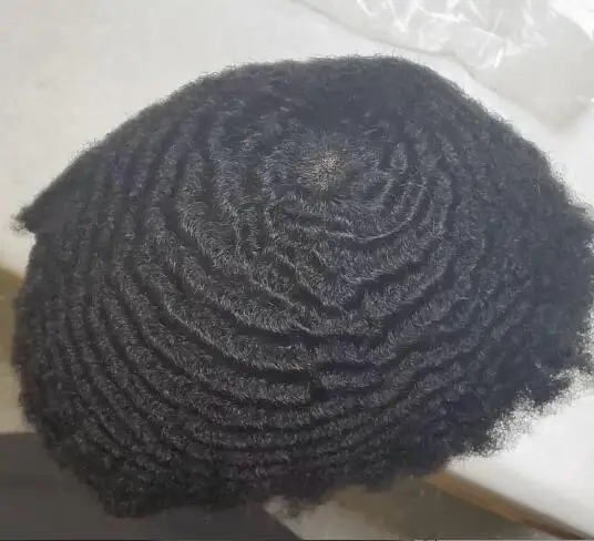 

black hair base 8x10 360 wave Afro wave toupee for black men hair replacement