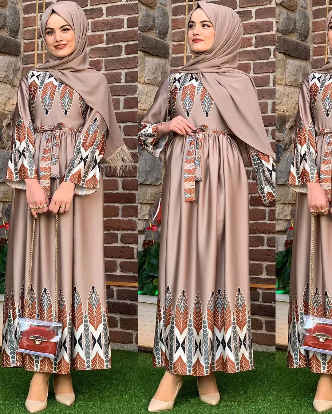 

2021 Arab Long Maxi Satin Prayer dress Muslim Dresses Abaya in Dubai Islamic Clothing Muslim Fashion Dress For Women, Customized color