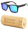Dark black bamboo wooden mens sunglasses polarized wood eye glasses