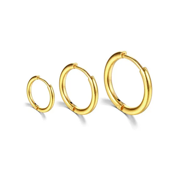 

Polished PVD 18K Gold Plated Stainless Steel Minimalist Waterproof Jewelry Light Luxury Fashion Earrings For Women