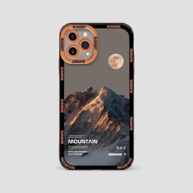 

New 2022 Trending Products Mobile Phone Cover TPU Anti-fall For iPhone XR 11 12 13 Pro Max Snow Mountain Scenery Phone Case, Same as pictures