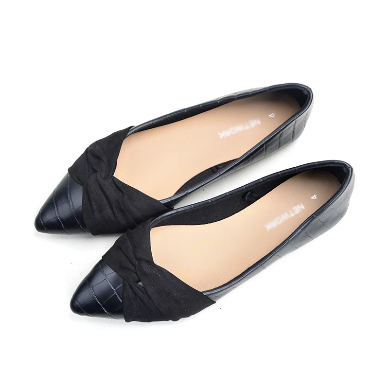 

Factory wholesale women solid colour pointed toe shoes beautiful ladies shoes, Black/brown