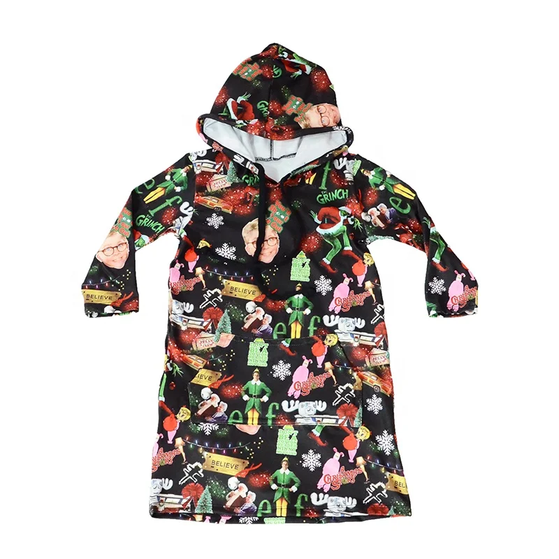 

New Valentine's day printed long sleeve dress custom girls' Hoodie