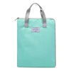 Quilted cotton waterproof zipper folder document bag with handles