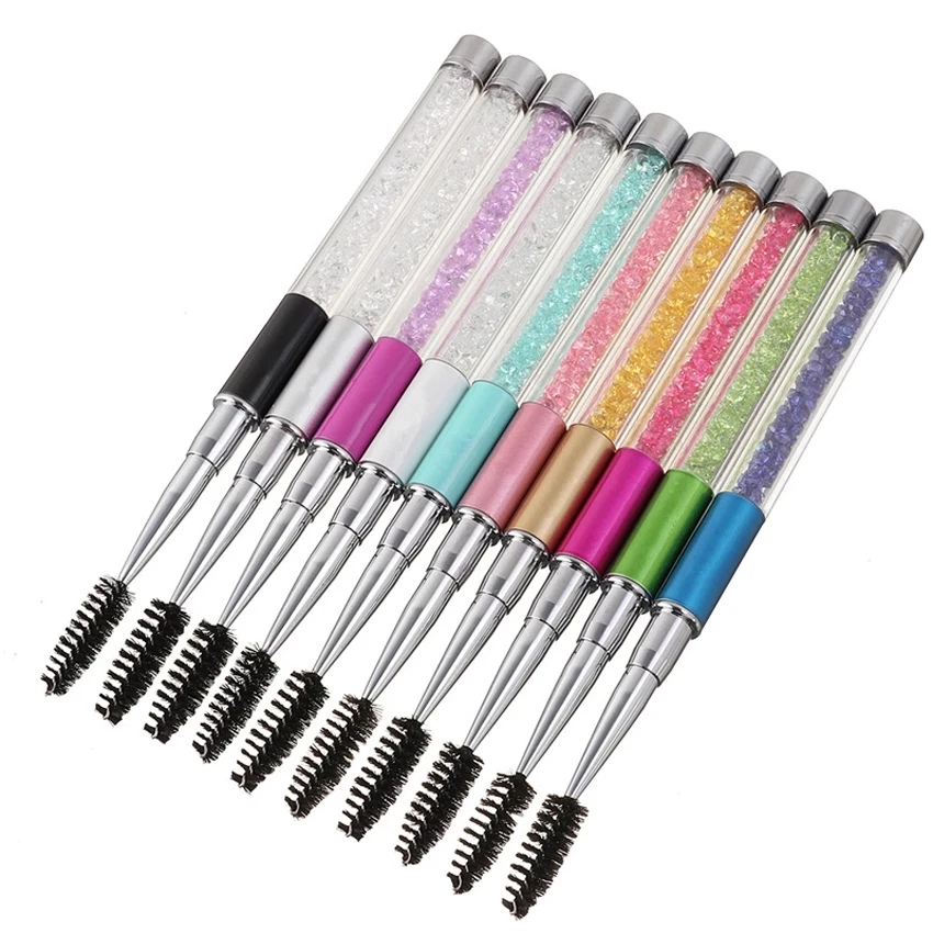 

Ready To Ship Beauty Cosmetic Tools Rhinestone Eyelash Brushes Crystal Eyelashes Comb Mascara Wands in Tube, Red,pink,purple,blue,yellow,green