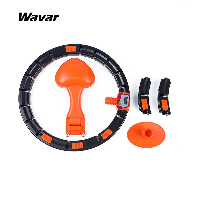 

Detachable portable sports circle lose weight hoola hoop smart digital hula-hoop with ball and counter, Black+orange